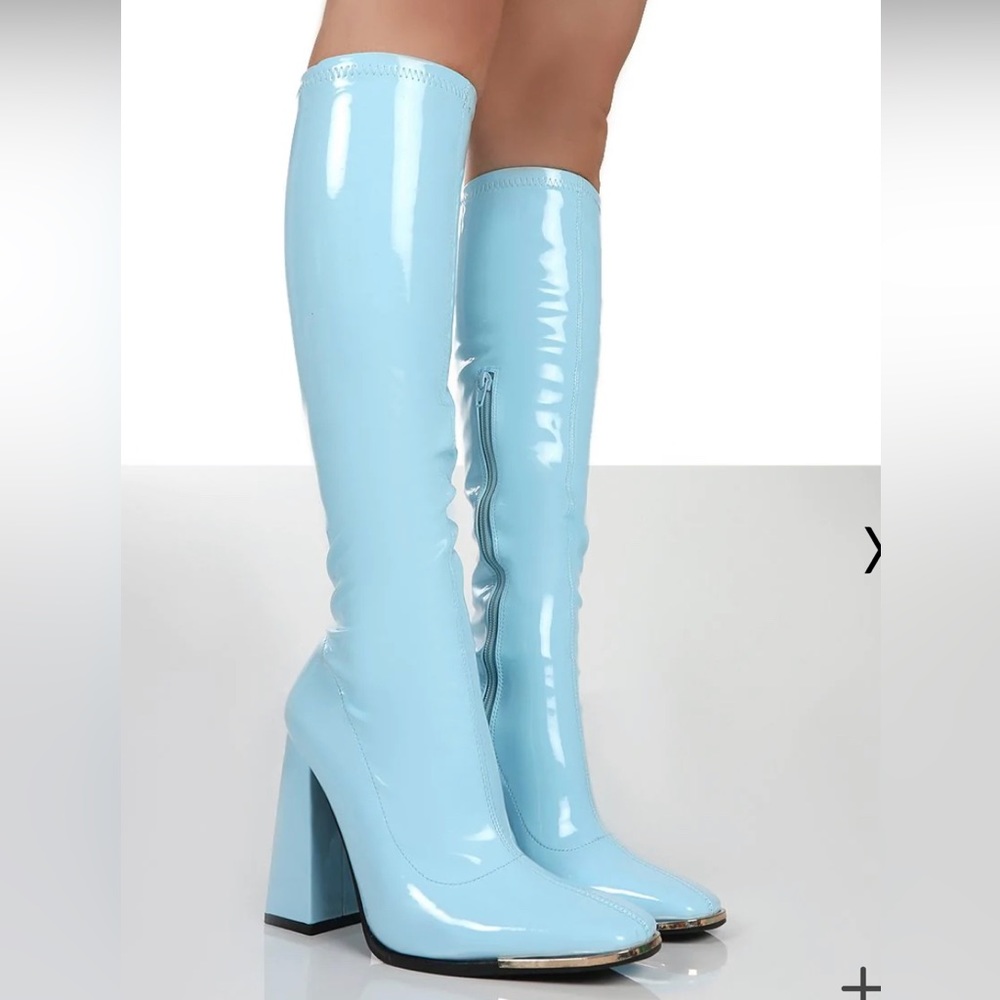 Public Desire Caryn Pu Blue Boots